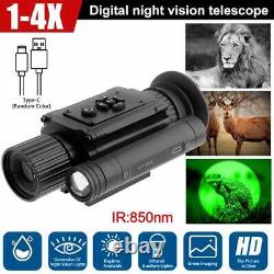 1-4X Zoom IR 850nm Night Vision Monocular Rifle Scope Sights Telescope Hunting