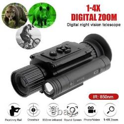 1-4X Zoom IR 850nm Night Vision Monocular Rifle Scope Sights Telescope Hunting