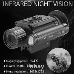 1-4X Zoom IR 850nm Night Vision Monocular Rifle Scope Sights Telescope Hunting