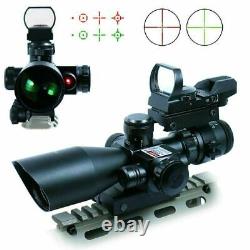 2.5-10X40 Rifle Scope with Red Laser & Holographic Green-Red Dot Sight & Mount