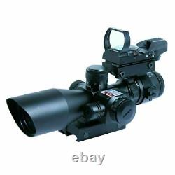 2.5-10X40 Rifle Scope with Red Laser & Holographic Green-Red Dot Sight & Mount