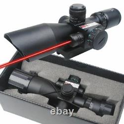 2.5-10X40 Rifle Scope with Red Laser & Holographic Green-Red Dot Sight & Mount