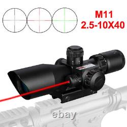 2.5-10X40 Rifle Scope with Red Laser & Holographic Green-Red Dot Sight & Mount