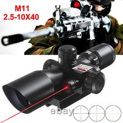 2.5-10X40 Rifle Scope with Red Laser & Holographic Green-Red Dot Sight & Mount