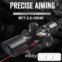 2.5-10X40 Rifle Scope with Red Laser & Holographic Green-Red Dot Sight & Mount