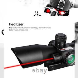 2.5-10X40 Rifle Scope with Red Laser & Holographic Green-Red Dot Sight & Mount