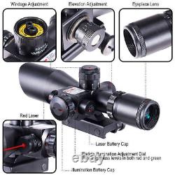 2.5-10X40 Rifle Scope with Red Laser & Holographic Green-Red Dot Sight & Mount