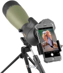 20-60x80 Spotting Scope with Tripod, Carrying Bag, and Smartphone Adapter