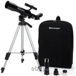 21035 Travel Scope 70 Portable Refractor Telescope Kit with Backpack Black