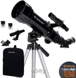 21035 Travel Scope 70 Portable Refractor Telescope Kit with Backpack, Black