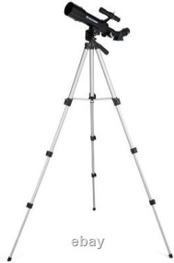 21035 Travel Scope 70 Portable Refractor Telescope Kit with Backpack Black