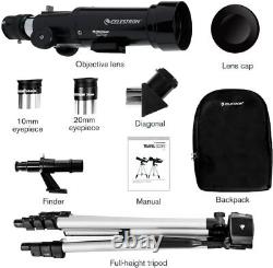 21035 Travel Scope 70 Portable Refractor Telescope Kit with Backpack, Black