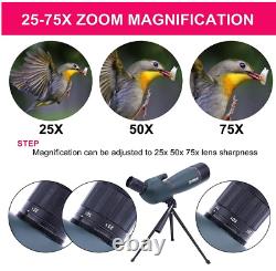 25-75x70mm HD Spotting Scopes BAK4 Prism FMC Zoom Waterproof Telescope