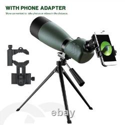 25-75x70mm Spotting Scope Telescope Angled Zoom Waterproof with Phone Adapter