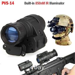 3X Night Vision Scope PSV-14 Monocular IR Hunting Helmet Telescope Camera &Mount