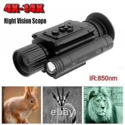 4-14X Zoom IR 850nm Night Vision Monocular Rifle Scope Sights Telescope Hunting