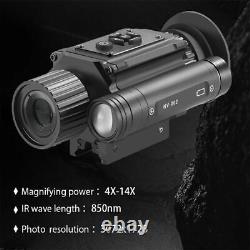 4-14X Zoom IR 850nm Night Vision Monocular Rifle Scope Sights Telescope Hunting