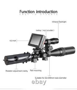 4.3inch HD Rifle Scope Sight Camera 850nm IR Night Vision Telescopic for Hunting