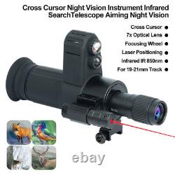 850nm IR Night Vision Monocular Cross Cursor Infrared Scope Telescope 7X + Laser