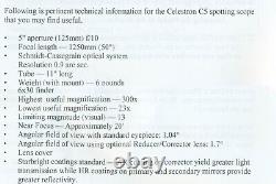 Celestron C5 Schmidt-Cassegrain Telescope Spotting Scope 125mm F10 52291