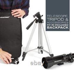 Celestron Travel Scope 70 Portable Refractor Telescope Kit with Backpack, Black