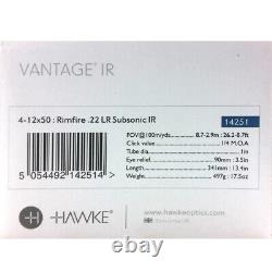 Hawke 14251 Vantage 4-12x50 Rimfire. 22 Subsonic Reticle Rifle Scope Gun Sight