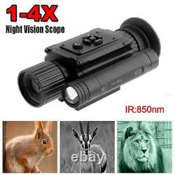 Hunting 1-4X Zoom IR 850nm Night Vision Monocular Rifle Scope Sights Telescope