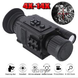 Hunting 4-14X Zoom IR 850nm Night Vision Monocular Rifle Scope Sights Telescope