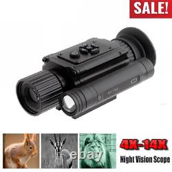 Hunting 4-14X Zoom IR 850nm Night Vision Monocular Rifle Scope Sights Telescope