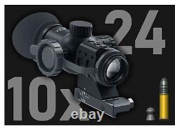 Immersive Optics 10x24 Mildot Extended Scope with MOA Adjustable Mounts