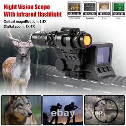 MS32 Night Vision Rifle Scope Red Dot Optical Sight 7X Zoom Hunting Telescope IR