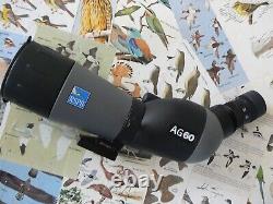 RSPB AG60mm SPOTTING SCOPE + ZOOM + VELBON TRIPOD + MIRADOR CAR WINDOW MOUNT