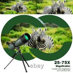 Spotting Scope with Tripod Phone Adapter 25-75 X 70 BAK4 Monocular Telescope