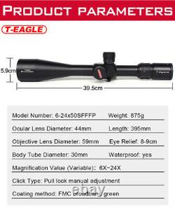 T-Eagle MR 6-24x50 SF FFP Target HMD Premium Rifle Scope UK Seller