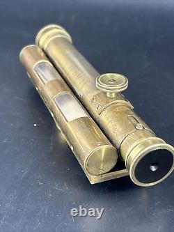 Unusual Antique Brass Optical Lens Telescope Optical Sighting Scope