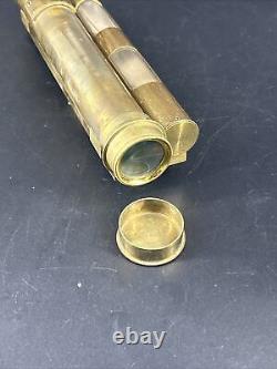 Unusual Antique Brass Optical Lens Telescope Optical Sighting Scope