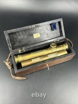 Unusual Antique Brass Optical Lens Telescope Optical Sighting Scope