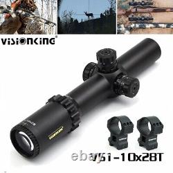 Visionking 1-10x28 Rifle Scope Reticle Tactical Picatinny Dovetail Rings Mount