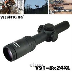 Visionking 1-8x24 Rifle Scope Military Tactical Hunting 0.1 mil/click 1CM