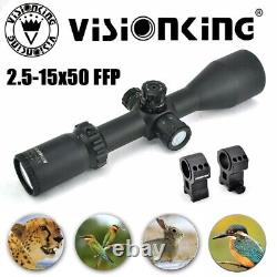 Visionking 2.5-15x50 FFP Riflescope Hunting Telescopic Sight 30mm Honeycomb