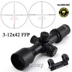 Visionking 3-12X42 FFP Tactical Rifle Scope Flexible Picatinny Rings for 223 308