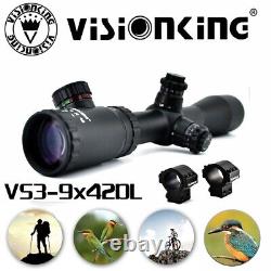 Visionking 3-9x42 Mil dot 30mm Tactical R/G Illuminated Reticle & Picatinny Ring