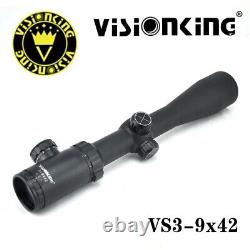 Visionking 3-9x42 Rifle Scope Tactical Hunting 30mm tube 0.1mil Picatinny Rings