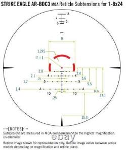 Vortex Strike Eagle 1-8x24 BDC-3 Reticle 30mm Telescopic Scope SE-1824-2